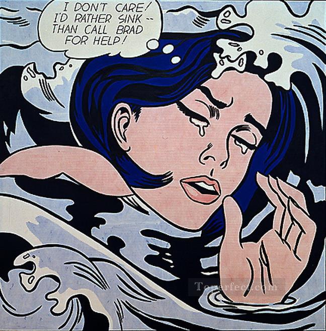 drowning girl 1963 POP Artists Oil Paintings